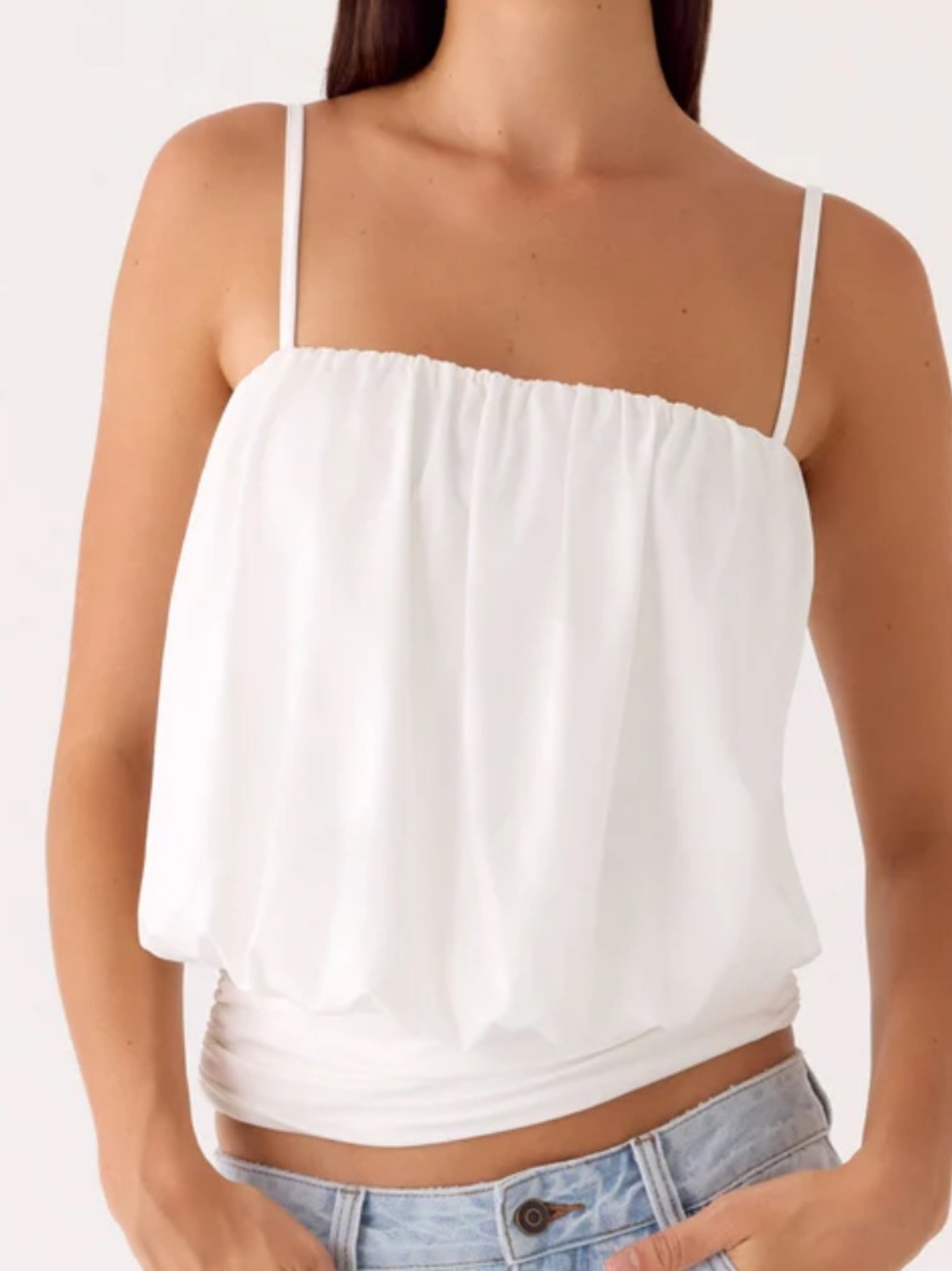Peppermayo Final Touch Top in White Spaghetti-Strap | 4